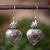 Sterling silver heart earrings, 'My Sweet Hearts' - Sterling Silver Artisan Crafted Earrings with Copper Hearts (image 2b) thumbail