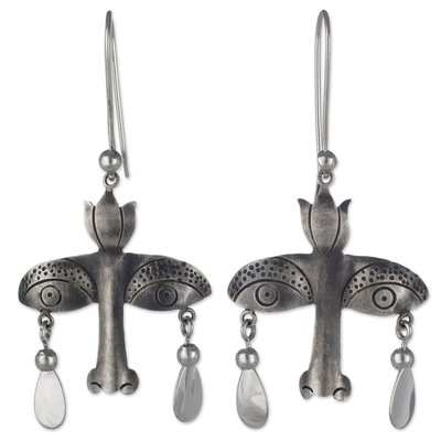 Sterling silver earrings, 'Mystical Vision' - Artisan Crafted Earrings Taxco Sterling Silver Jewelry