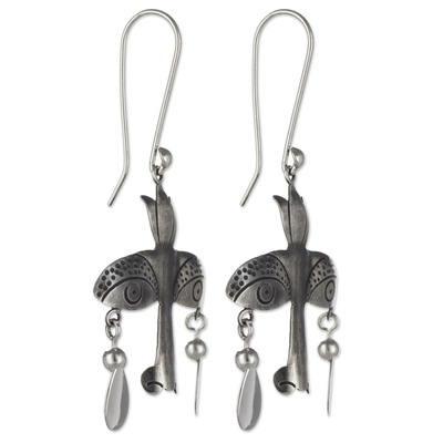 Sterling silver chandelier earrings, 'Mystical Vision' - Artisan Crafted Earrings Taxco Sterling Silver Jewelry