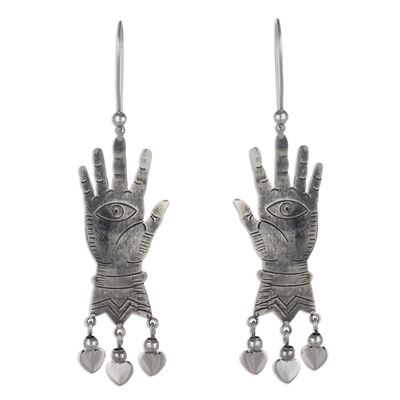 Kronleuchter-Ohrringe aus Sterlingsilber - Sterlingsilber-Ohrringe, Taxco-Kunsthandwerksschmuck