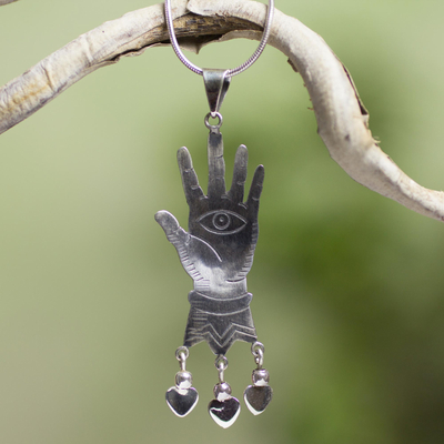 Sterling silver pendant necklace, All-Seeing Eye