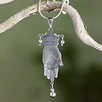 Sterling silver pendant necklace, Vintage Juggler