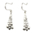 Sterling silver dangle earrings, 'Traditional Blossom' - Rustic Silver Floral Earrings (image 2a) thumbail