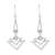 Sterling silver dangle earrings, 'Art Deco' - Artisan Crafted Antique Style Silver Earrings (image 2a) thumbail