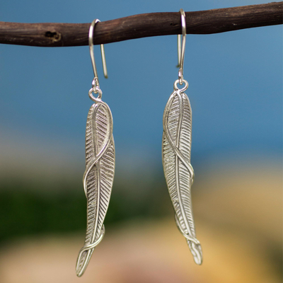 Sterling silver dangle earrings, 'Nouveau Grace' - Handcrafted Art Nouveau Silver Earrings