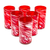 Blown glass tumblers, 'Festive Red' (set of 6) - Set of 6 Red Artisan Crafted Hand Blown Glasses (image 2a) thumbail