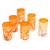 Blown glass tumblers, 'Festive Orange' (set of 6) - Set of 6 Orange Artisan Crafted Hand Blown Glasses (image 2b) thumbail