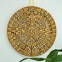 Ceramic plaque, 'Aztec Universe' - Ceramic Wall Plaque Museum Replica Handmade Mexico