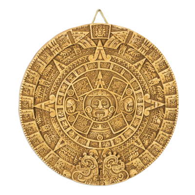 Ceramic plaque, 'Aztec Universe' - Ceramic Wall Plaque Museum Replica Handmade Mexico