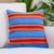 Wool cushion cover, 'Blue Horizons' - Handwoven Mexican Zapotec Virgin Wool Cushion Cover (image 2) thumbail
