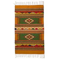 Mexican Rugs At Novica Zapotec Wool Rug Golden Meadows 2x3 5 Authentic