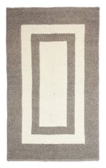 Wool rug, 'Nature's Window' (3.5x5.5) - Natural Handwoven Textured Wool Accent Rug (3.5x5.5)