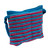 Wool shoulder bag, 'Clear Zapotec Skies' - Blue and Orchid Zapotec Wool Shoulder Bag