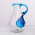 Blown glass pitcher with ice chamber, 'Fresh Caribbean' - Hand Made Blown Glass Pitcher with Ice Chamber (image 2b) thumbail