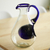 Blown glass pitcher with ice chamber, 'Fresh Ocean' - Hand Made Pitcher with Ice Chamber Blown Glass Art thumbail