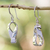 Sterling silver dangle earrings, 'Modern Mobius' - Handmade Modern Taxco Silver Earrings (image 2) thumbail