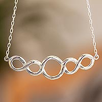 Sterling silver pendant necklace, 'Infinity'