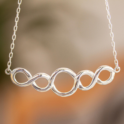 Sterling silver pendant necklace, Infinity