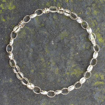 Sterling silver chain necklace, 'Shine' - Taxco Silver jewellery Handcrafted Chain Necklace