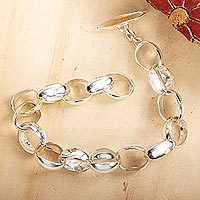 Sterling silver bracelet, 'Shine'