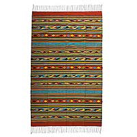 Zapotec wool rug, 'Harmony' (6.5x10)