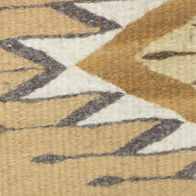 Zapotec wool rug, 'Dramatic Mexican Sun' (5x8) - Eco Friendly Handwoven Virgin Wool Zapotec Rug (5x8)