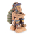 Ceramic sculpture, 'Pensive Tonatiuh' - Collectible Aztec Ceramic Sculpture Museum Replica thumbail