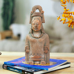 Ceramic sculpture, 'Maya Lady of Weaves' - Collectible Maya Ceramic Sculpture Museum Replica