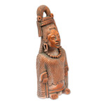 Ceramic sculpture, 'Maya Lady of Weaves' - Collectible Maya Ceramic Sculpture Museum Replica