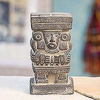 Ceramic statuette, 'Goddess Chalchiuhtlicue' - Replica Ceramic Aztec Statuette