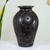 Decorative ceramic vase, 'Floral Fiesta' - Decorative Vase in Barro Negro thumbail