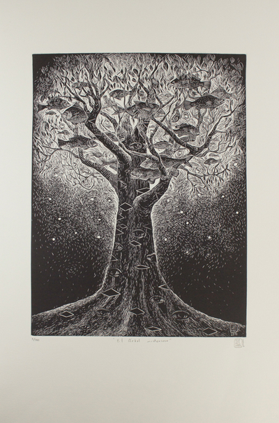 Surreal Tree Etching