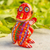Wood statuette, 'My Monkey Friend' - Colorful Handcrafted Wood Statuette