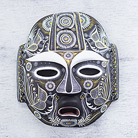 Máscara de cerámica, 'Fiesta nocturna' - Máscara de cerámica artesanal original