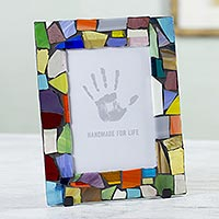 Featured review for Stained glass photo frame, Mexican Kaleidoscope (5x7)