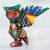 Wood statuette, 'My Owl Protector' - Colorful Handcrafted Wood Statuette (image 2b) thumbail