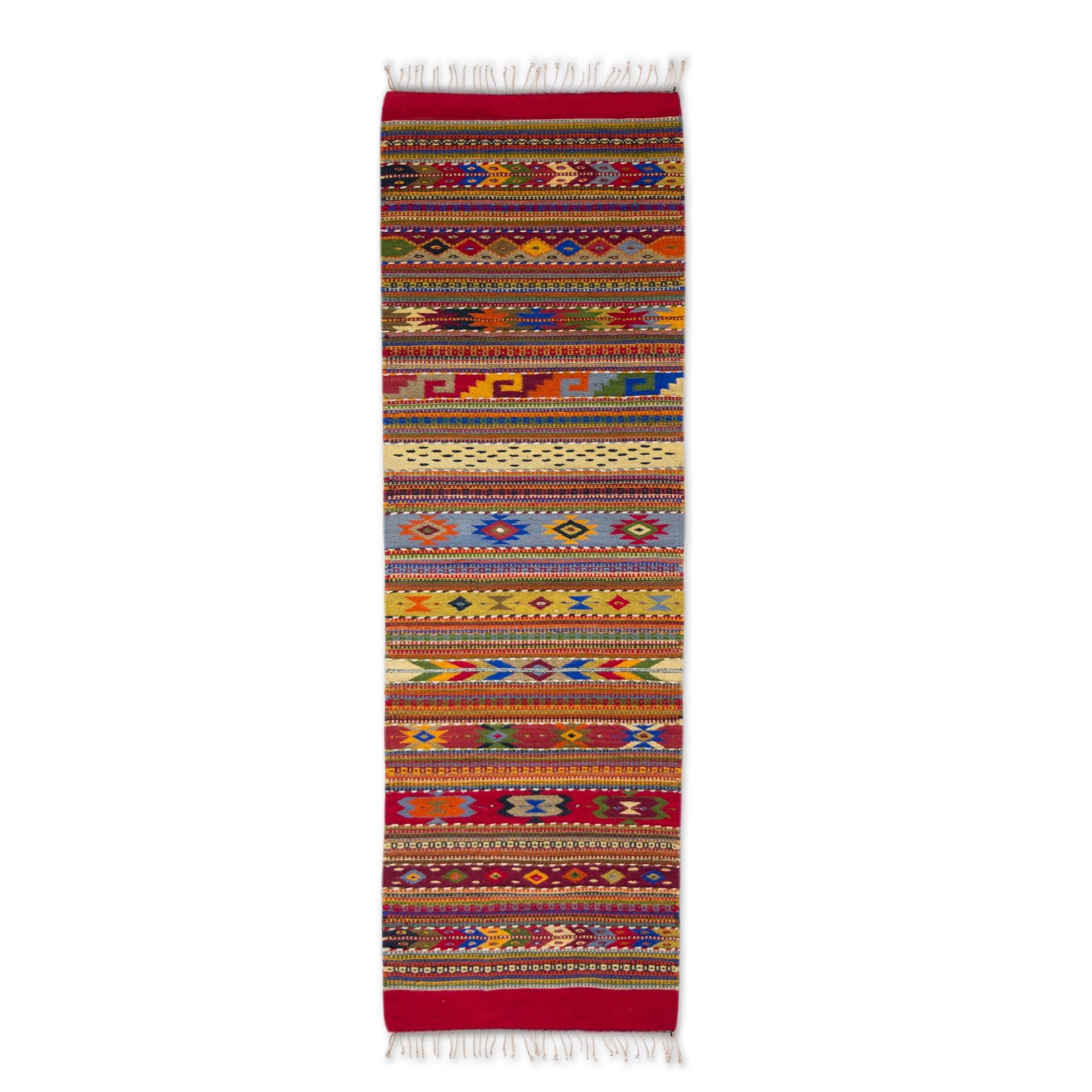 Hand Woven Wool Zapotec Runner Rug (2x6.5) My Magical Oaxaca NOVICA