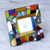 Stained glass photo frame, 'Mexican Kaleidoscope' (2x2) - Handcrafted Stained Glass Photo Frame (2x2) thumbail