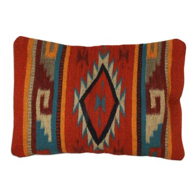 Wool cushion cover, 'Monte Alban' - Wool cushion cover