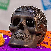 Ceramic calavera figurine, 'Day of the Dead' - Day of the Dead Ceramic Skull