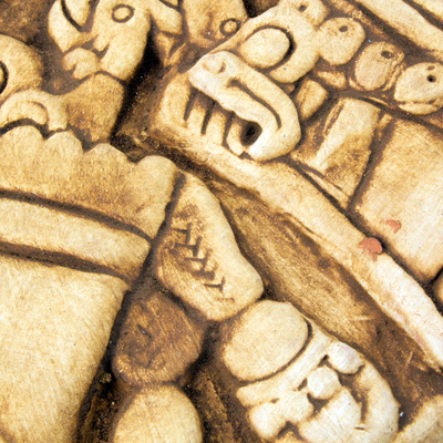 Ceramic plaque, 'Aztec Moon Goddess' - Hand Crafted Archaeological Museum Replica Ceramic Plaque