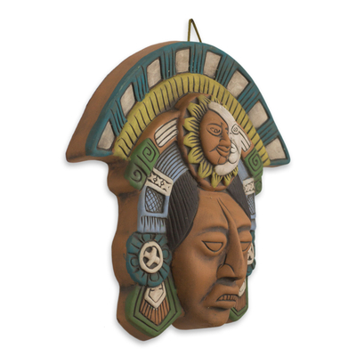Ceramic mask, 'Teotihuacan Eclipse' - Polychrome Ceramic Mask from Teotihuacan