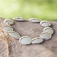 Sterling silver link bracelet,