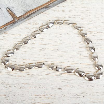 Sterling silver link necklace, 'Moonlight Glow' - Taxco Silver Link Necklace