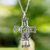 Sterling silver cross necklace, 'Life in Christ' - Tree of Life Style Silver Cross Necklace (image 2) thumbail