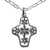 Sterling silver cross necklace, 'Blossoming Faith' - Tree of Life Style Silver Cross Necklace thumbail