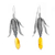 Amber dangle earrings, 'Land of Maize' - Sterling Silver and Natural Amber Mexican Earrings