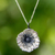 Sterling silver pendant necklace, 'Amazing Poppy' - Fair Trade Sterling Silver and Amber Necklace thumbail