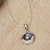 Cultured pearl pendant necklace, 'Moon Intrigue' - Taxco Silver Necklace with Cultured Pearl