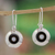 Cultured pearl dangle earrings, 'Moon Intrigue' - Taxco Silver Earrings with Cultured Pearl thumbail